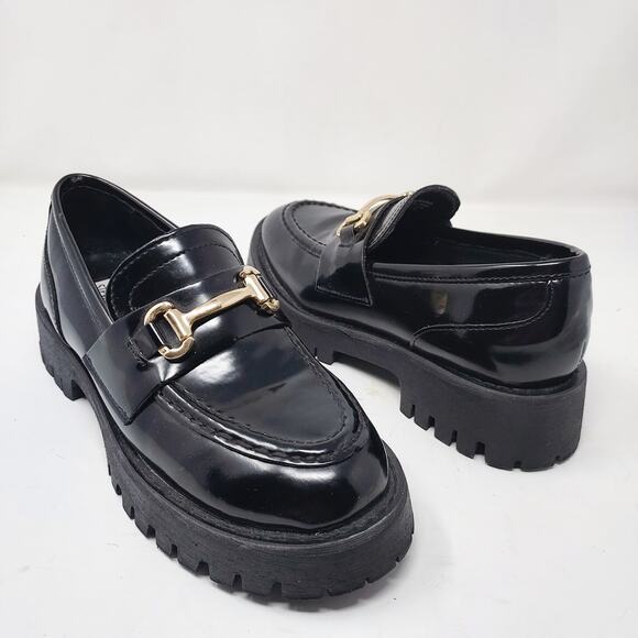Steve Madden Black Loafer Platform Chunky Sole Size 6.5 - Picture 1 of 8